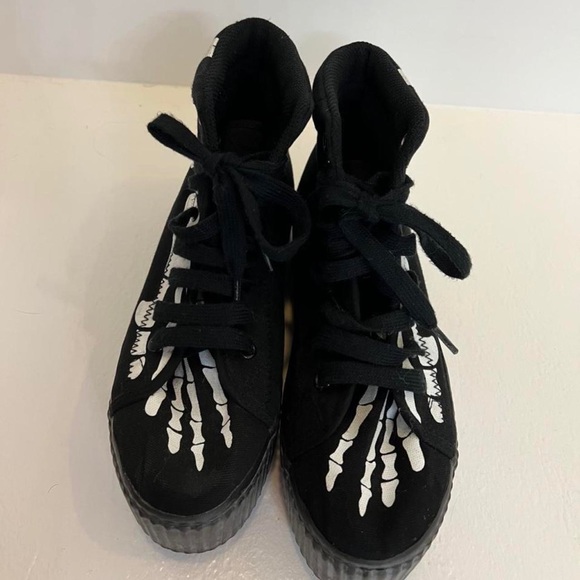 Jeffrey Campbell skeleton bones platform sneakers - Picture 3 of 4